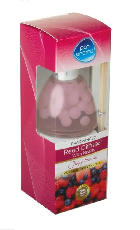 Pan Aroma 50ml Fragranced Reed Diffuser With Beads - Juicy Berries