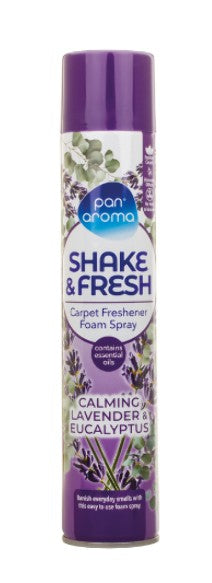 Pan Aroma Shake & Fresh Carpet Freshener Foam Spray 500ml - Calming Lavender & Eucalyptus