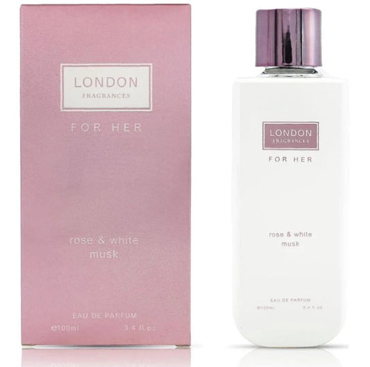 Women's London Fragrances Rose & White Musk 100ml EDP